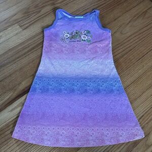 VTG 90's Cartoon Network Scooby Doo Girls Size 6-8 Purple Tie Dye Tank Dress EUC